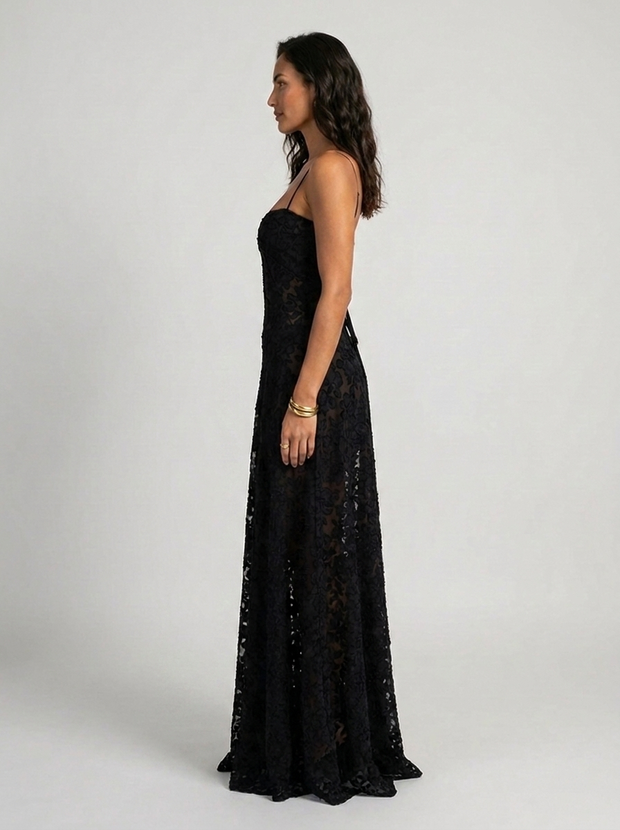 LARA MAXI DRESS Black side