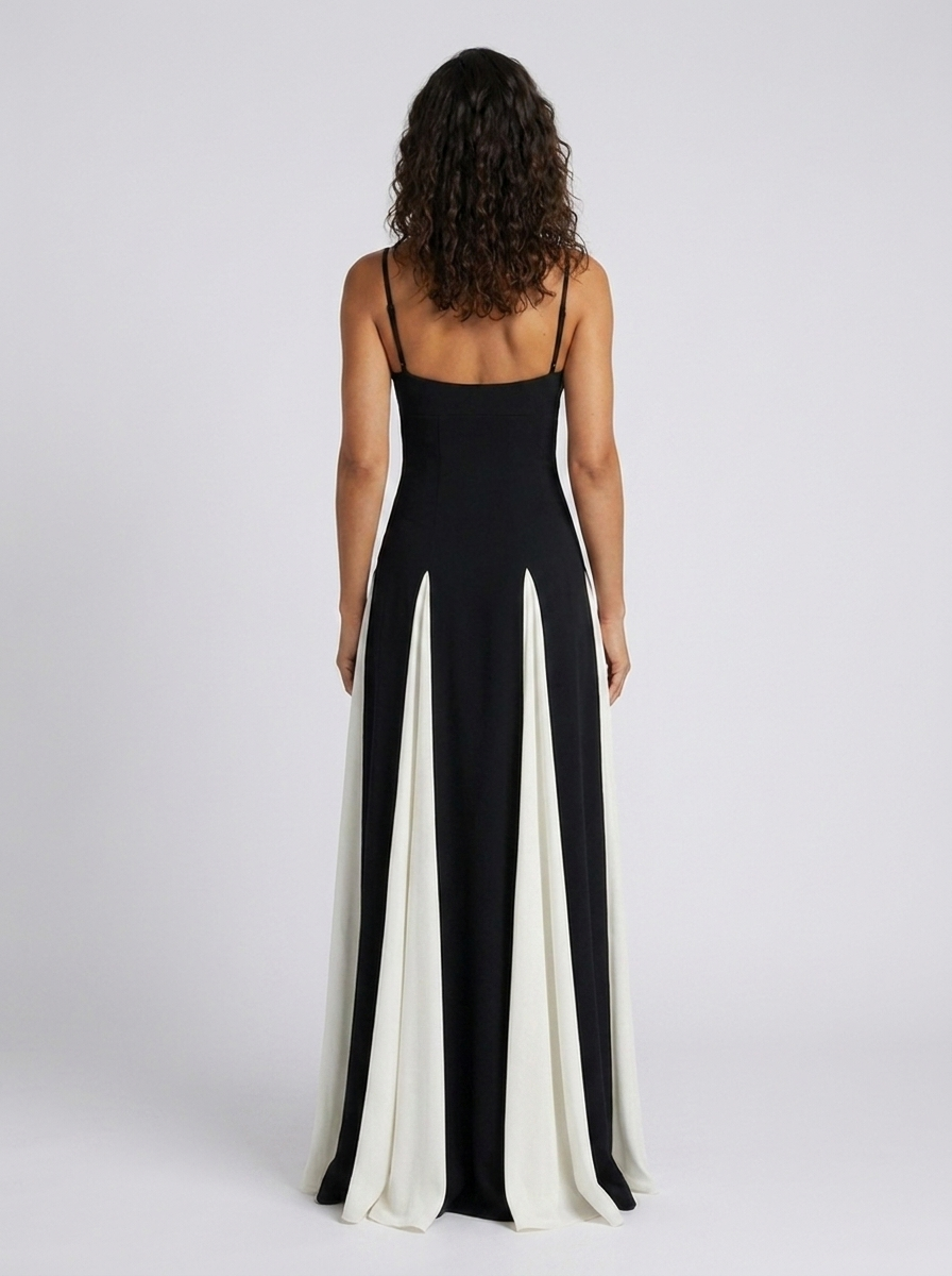 ROXANNE MAXI DRESS Black/White back