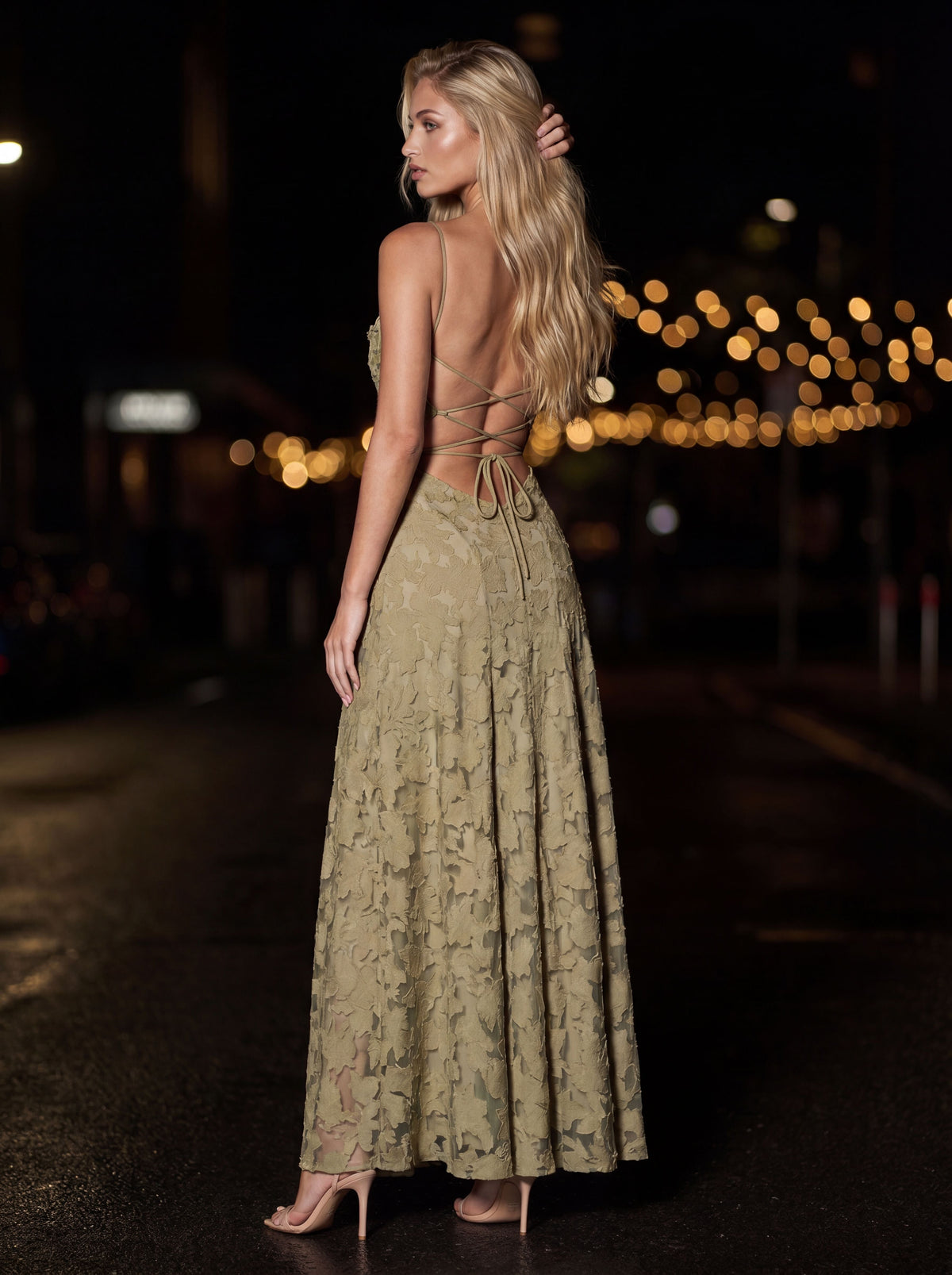 Courtney Maxi Dress in Sage Cherry 3
