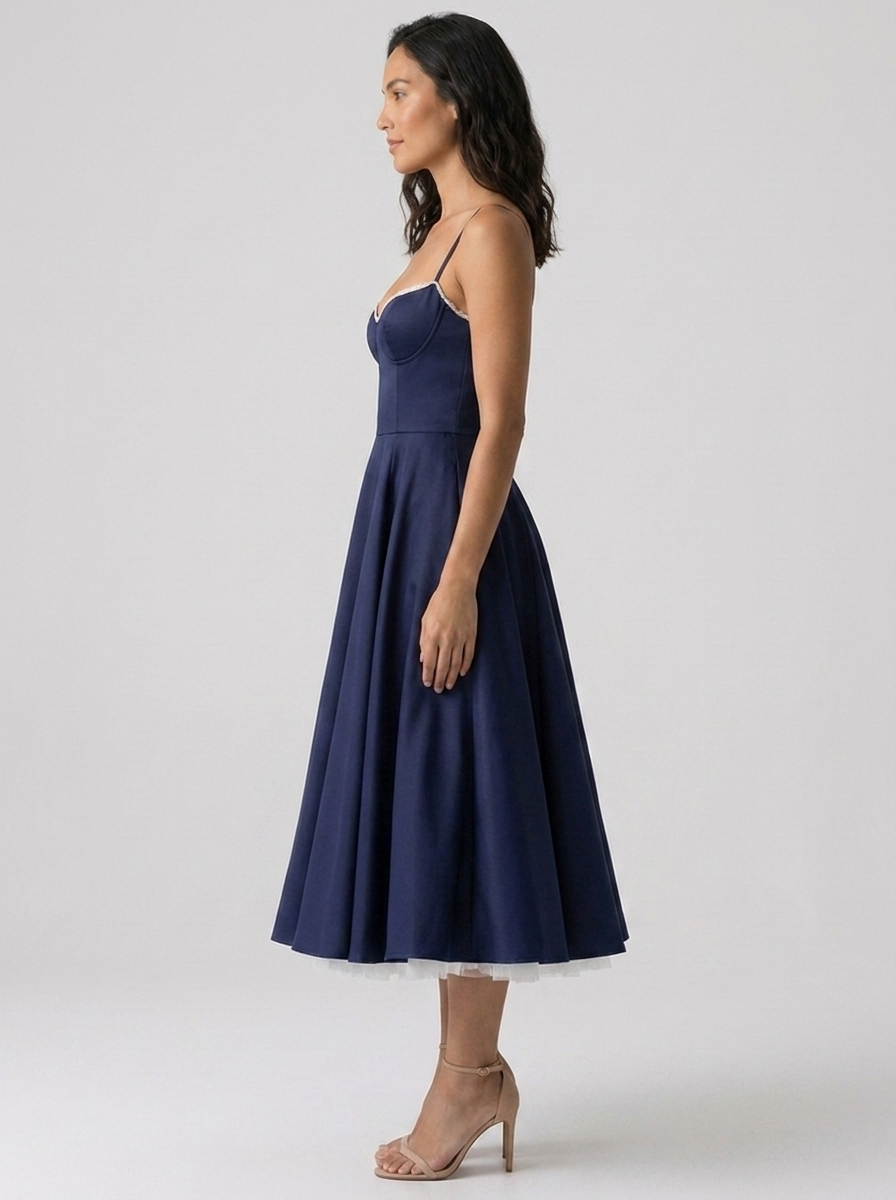 AMELIE MIDI DRESS Dark Blue side