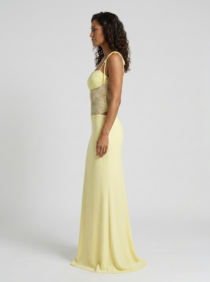 ELINA MAXI DRESS Lemon side