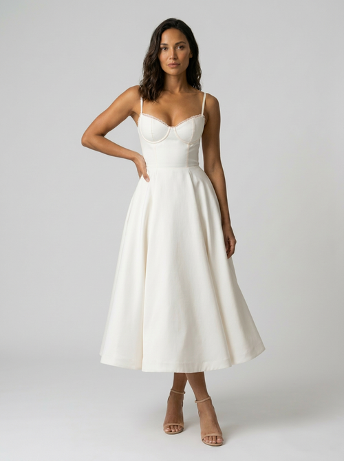 AMELIE MIDI DRESS White 1