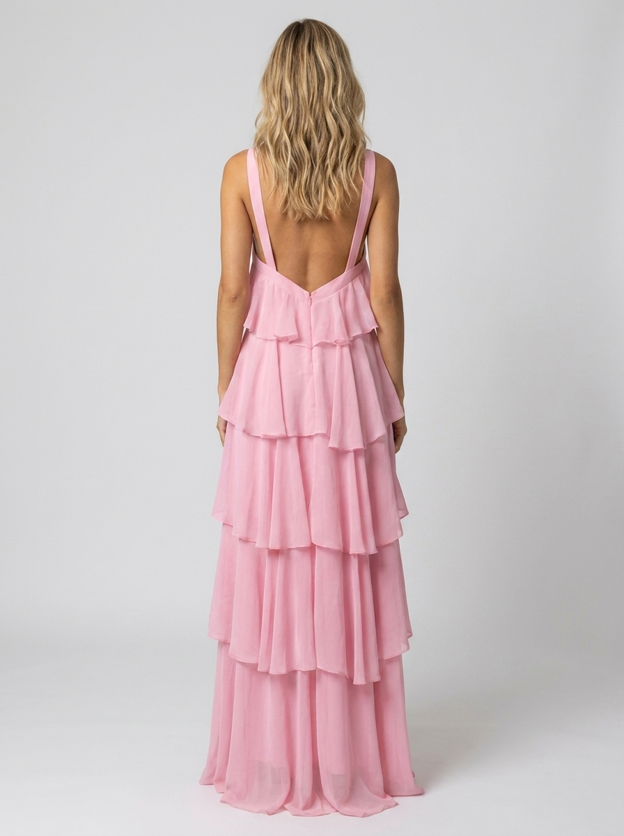 FLOWER MAXI DRESS Pink back