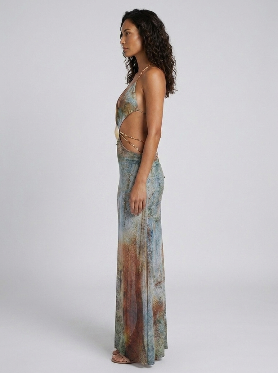 MOLLY MAXI DRESS Blue side