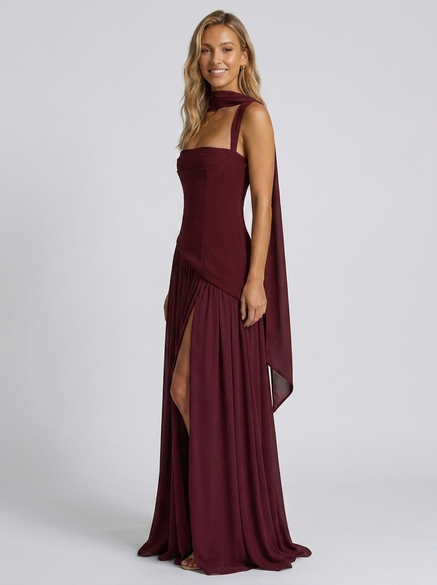 SOLARA MAXI DRESS Cherry Lacquer side