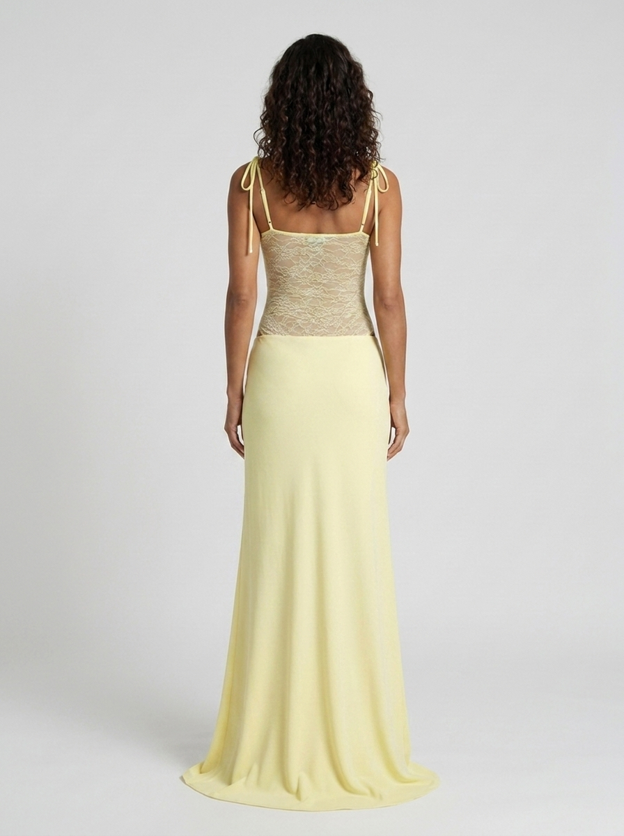 ELINA MAXI DRESS Lemon back