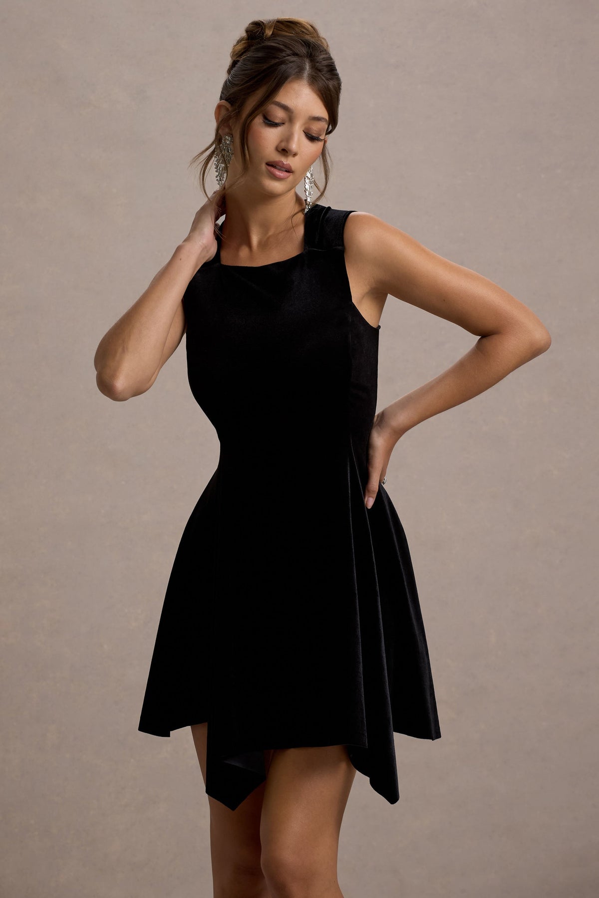 Baker Velvet Mini Dress Black 3