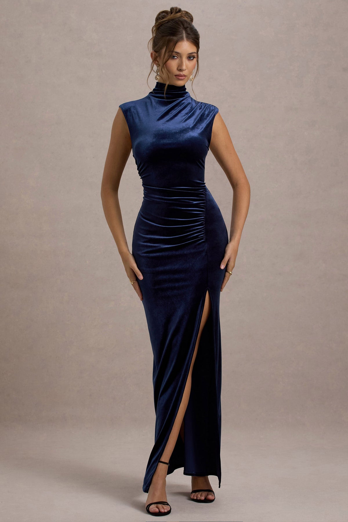 Abilene Velvet Maxi Dress Navy 5