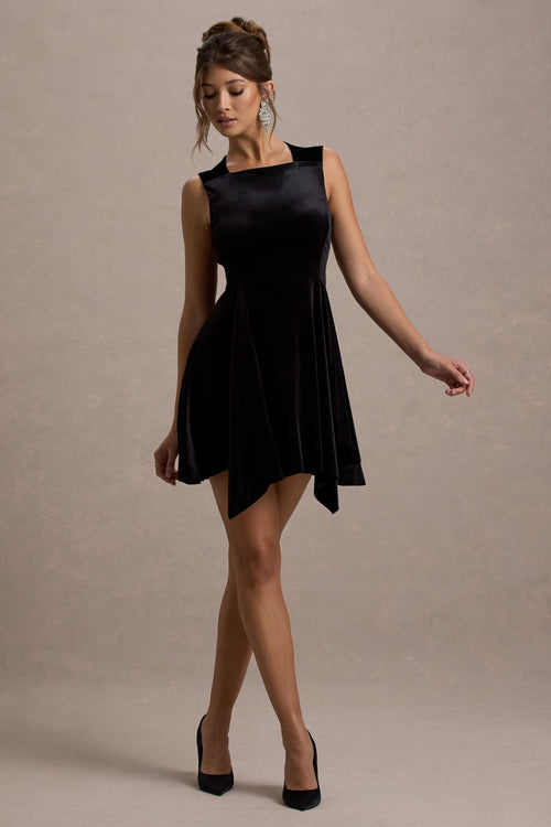 Baker Velvet Mini Dress Black 1