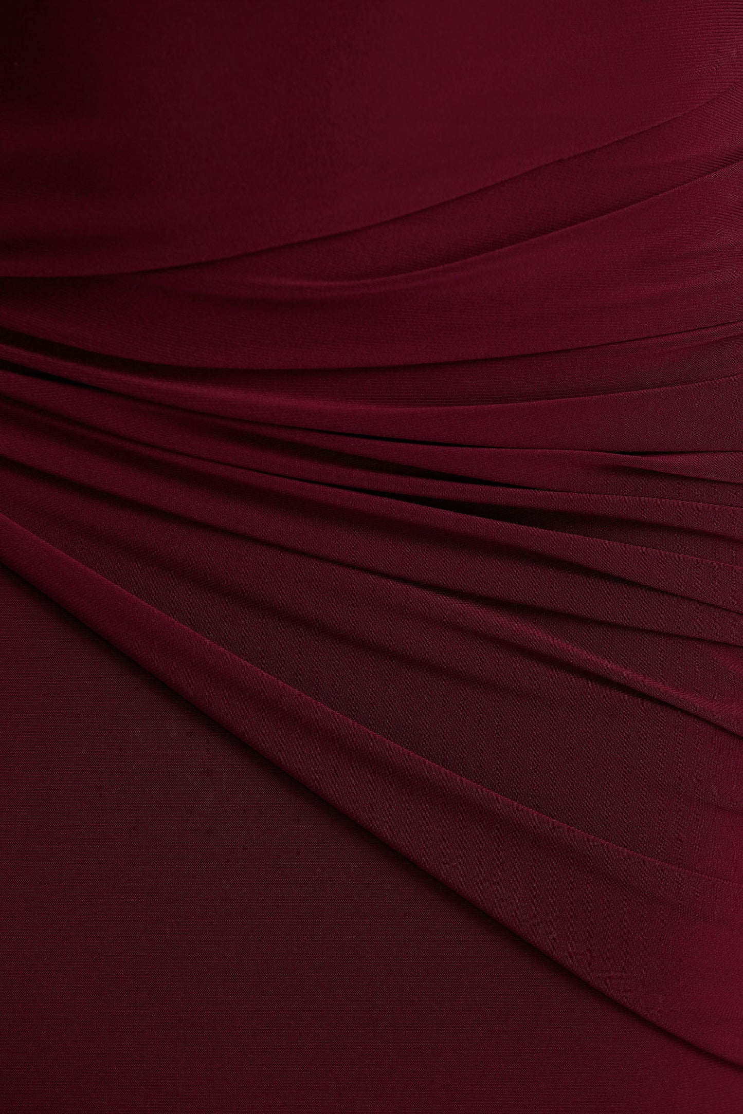 Arabella Burgundy High-Neck Maxi Dress Sleeve 6