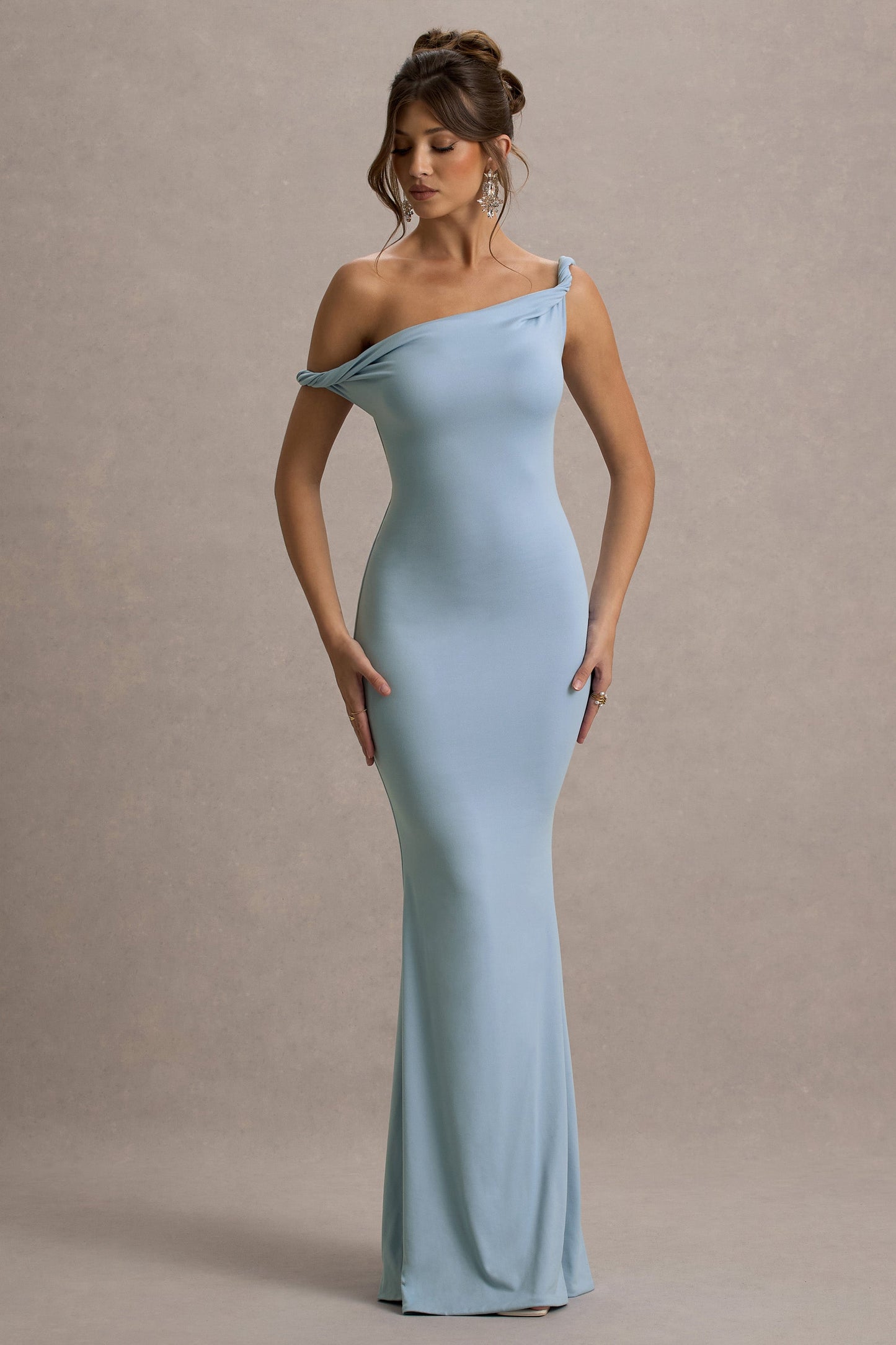 Lita Twisted Asymmetric Maxi Dress in Powder Blue POWDER BLUE 4