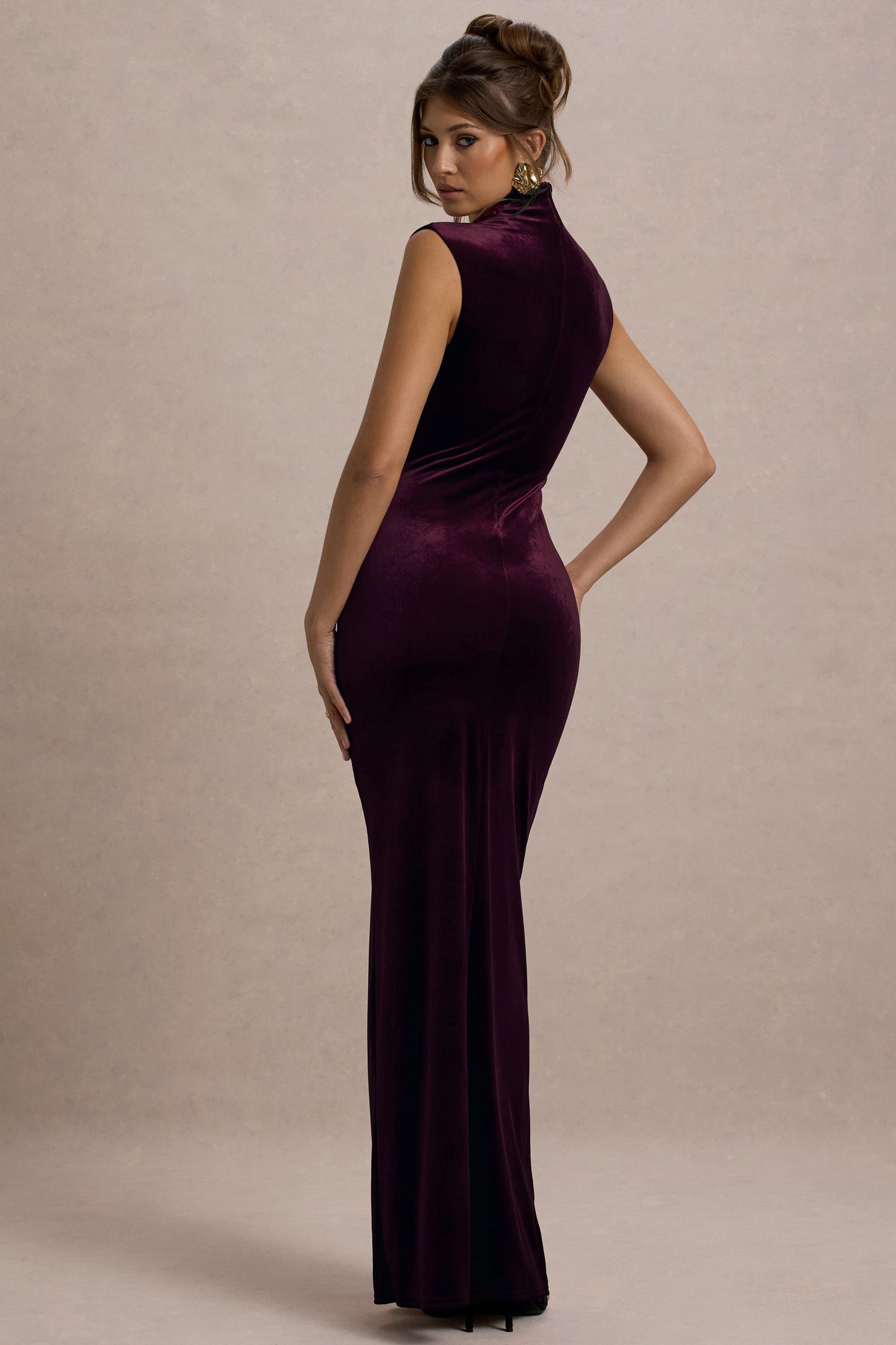 Abilene Port Velvet Maxi Dress Neck Split Maxi Dress 2