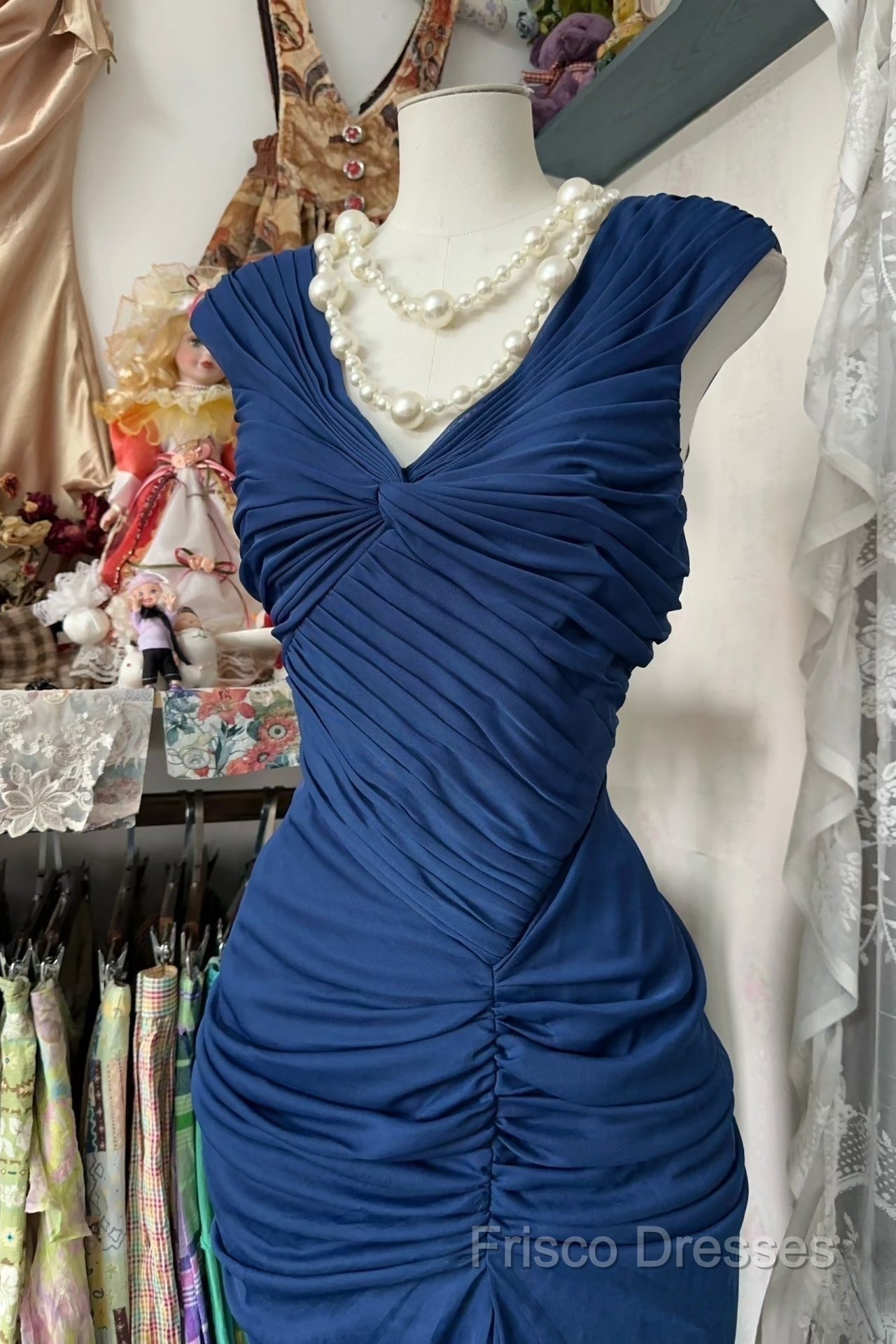 Margot Mermaid Gown in Navy Picture Color 2
