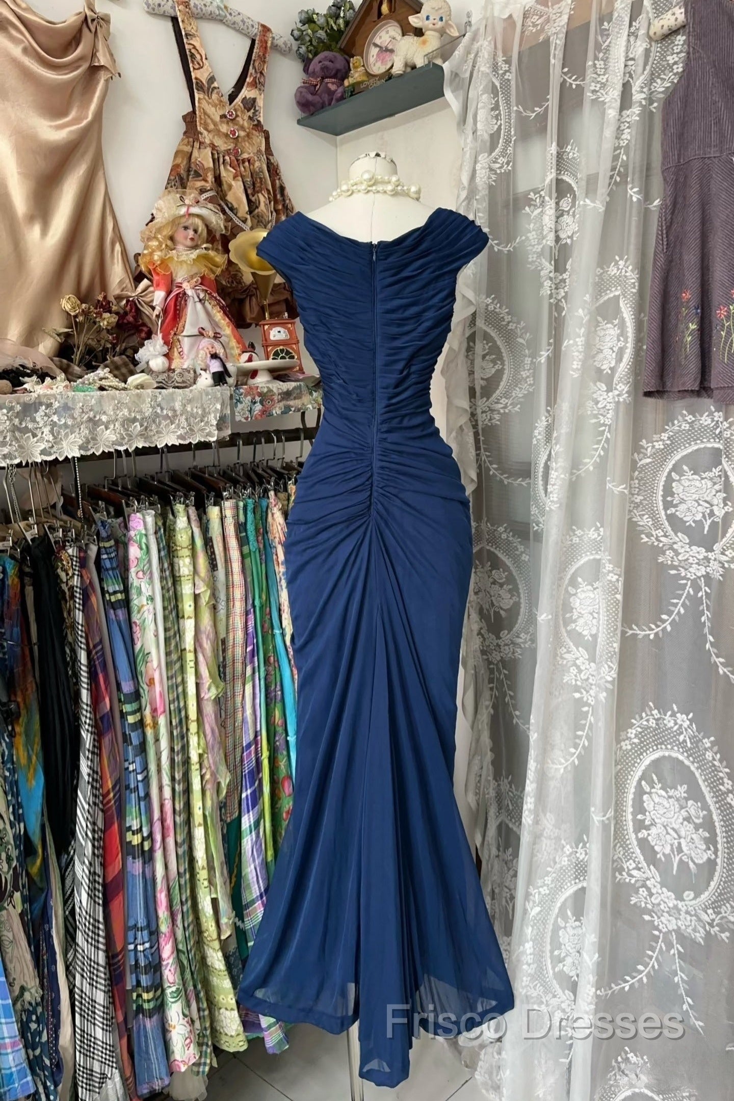 Margot Mermaid Gown in Navy Picture Color 3