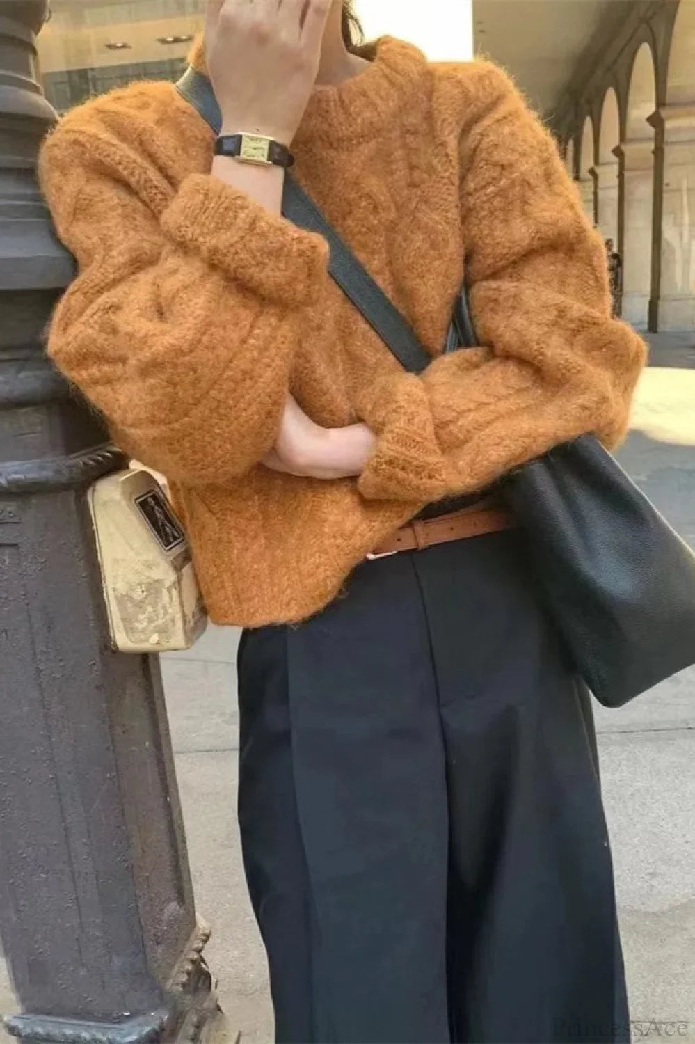 Mila Cable Knit Sweater Khaki 8