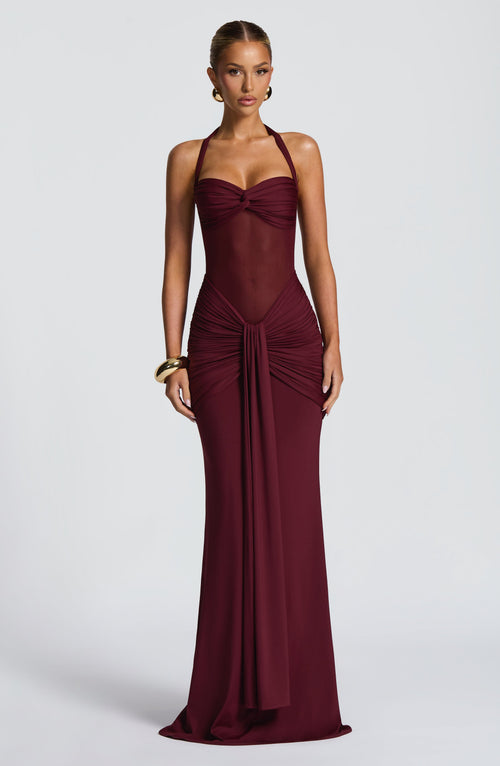 VIXEN MAXI DRESS Wine Red 1