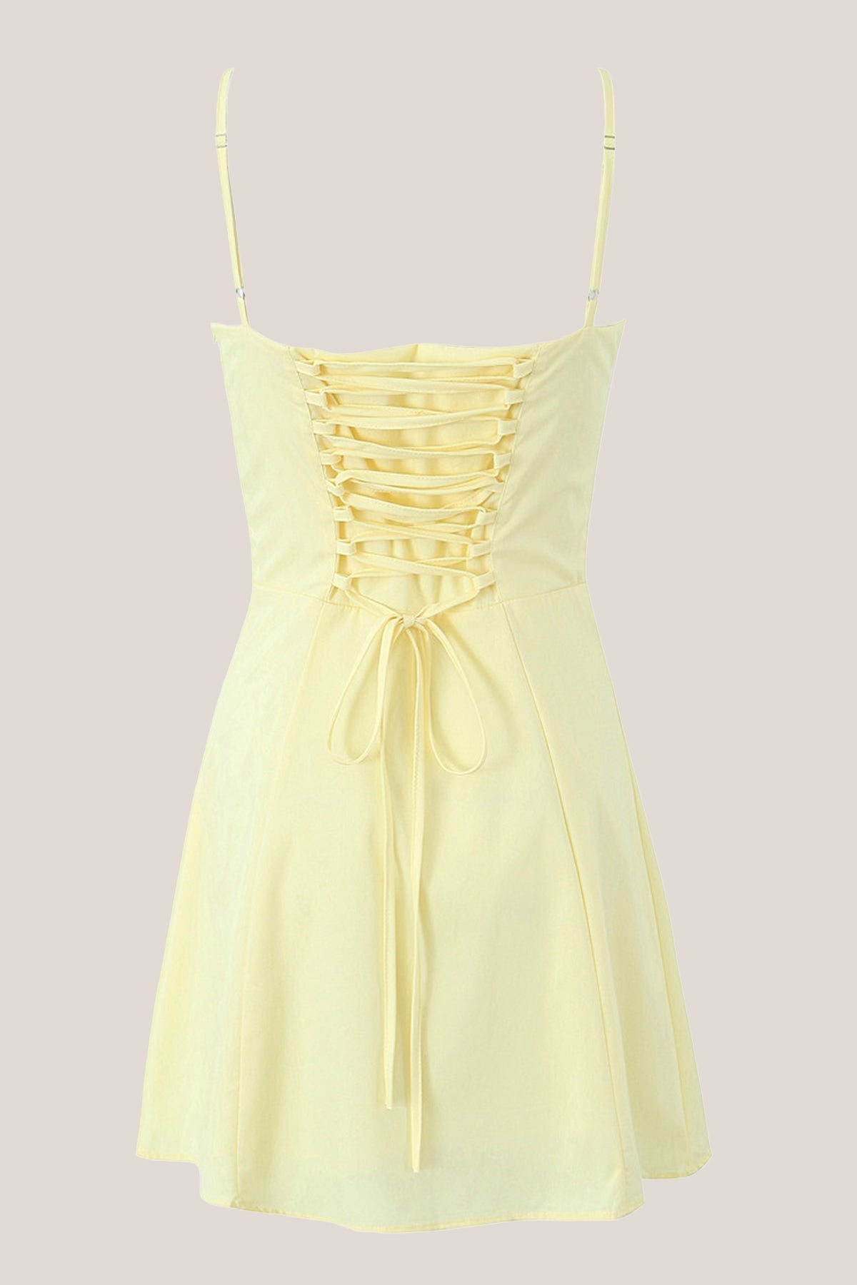 Margot Floral Cotton Mini Dress Line Square Neck Cotton Mini Dress in Yellow 4