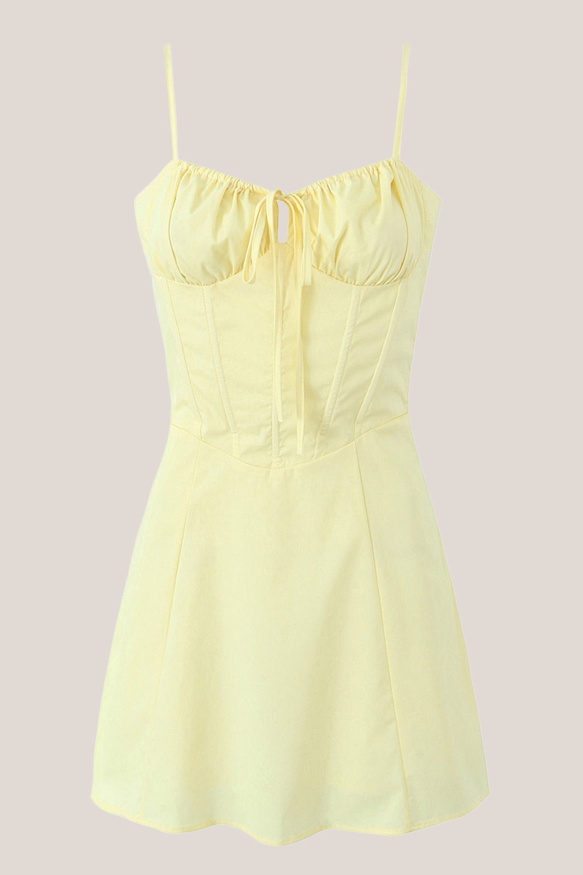 Margot Floral Cotton Mini Dress Line Square Neck Cotton Mini Dress in Yellow 3