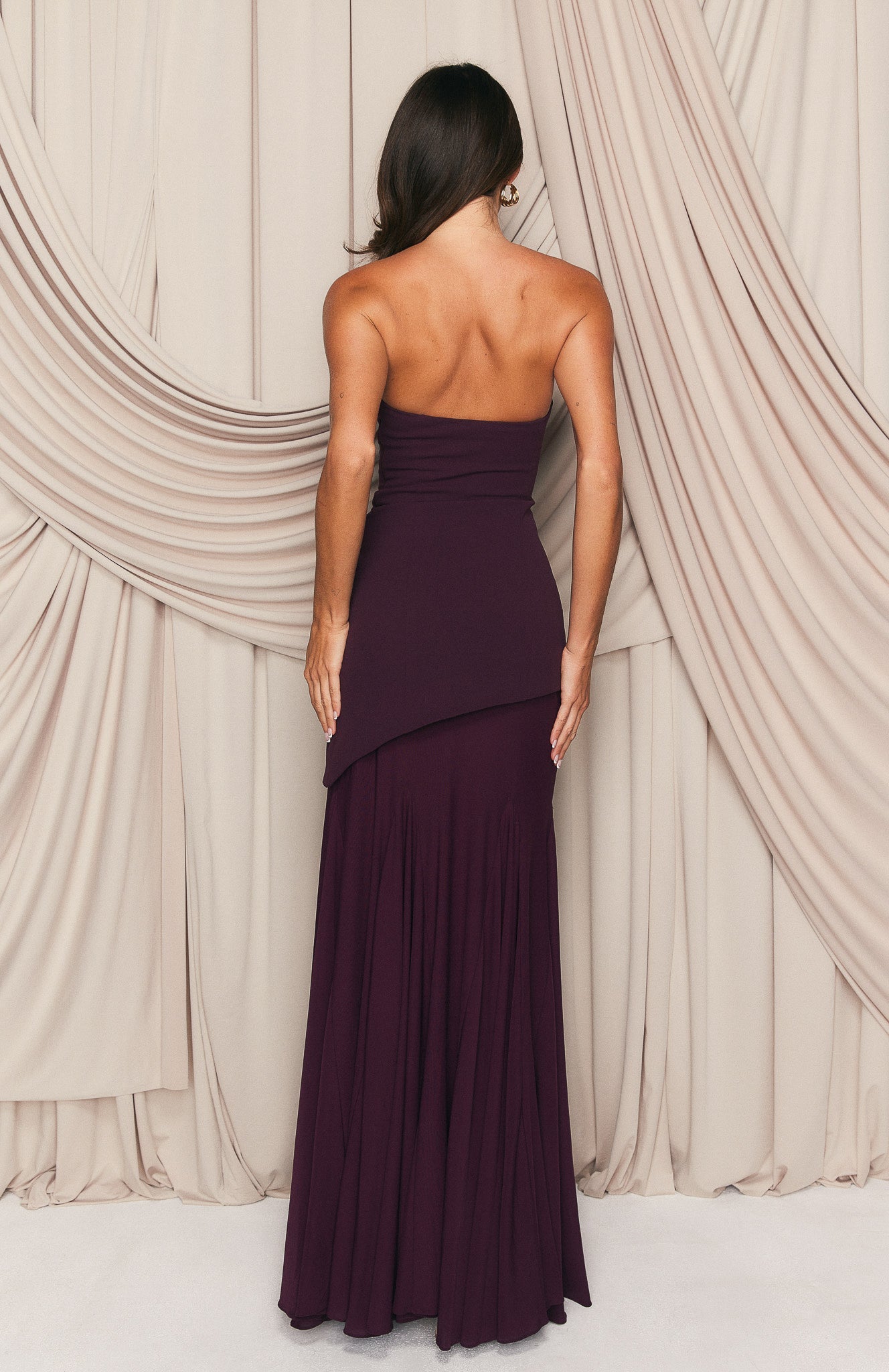 Margot Strapless Burgundy Maxi Dress 3