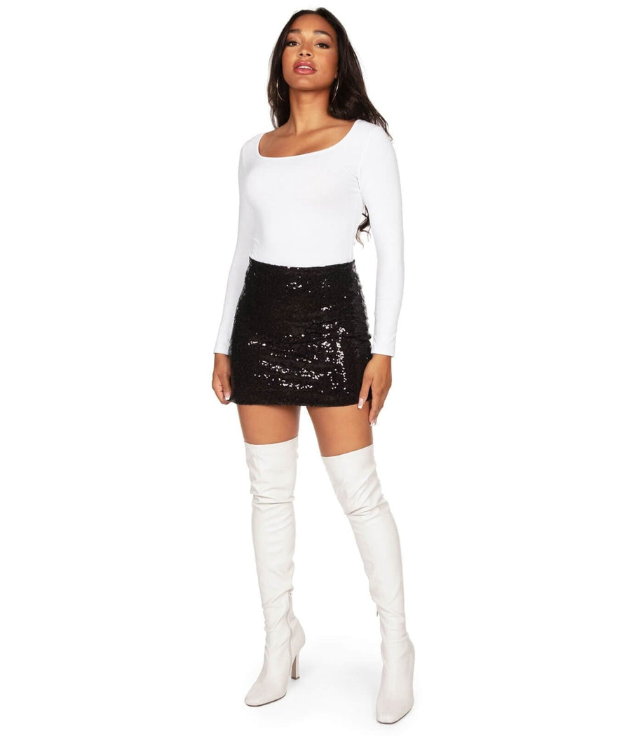 Celestine Sequin Mini Skirt Black 4