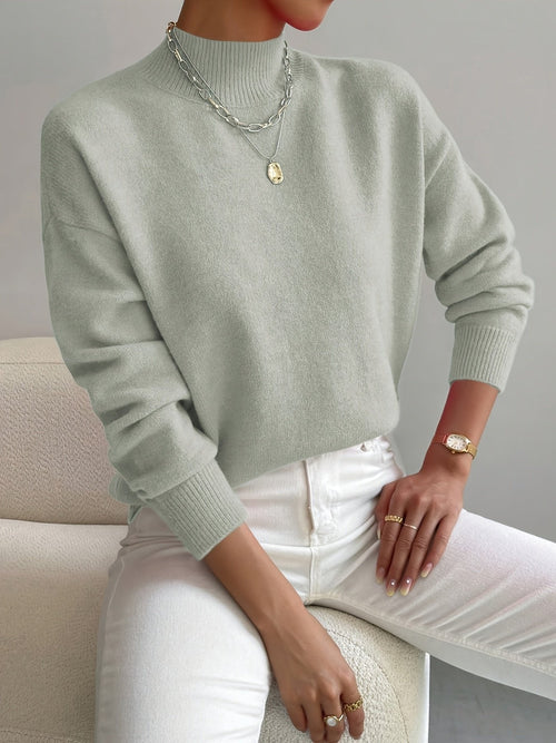 Margot Mock Turtleneck Sweater Light Green 1