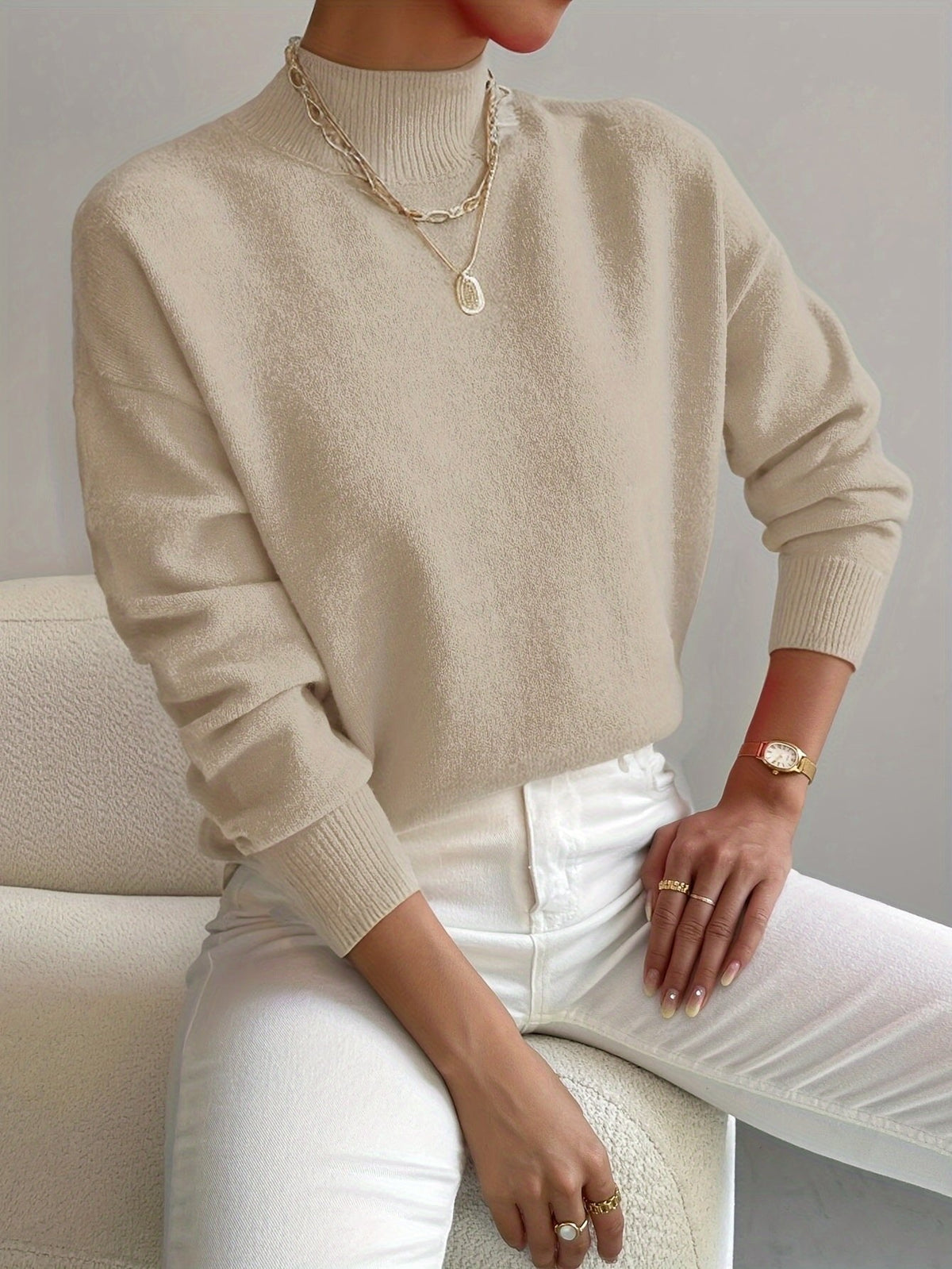 Margot Mock Turtleneck Sweater Black 5
