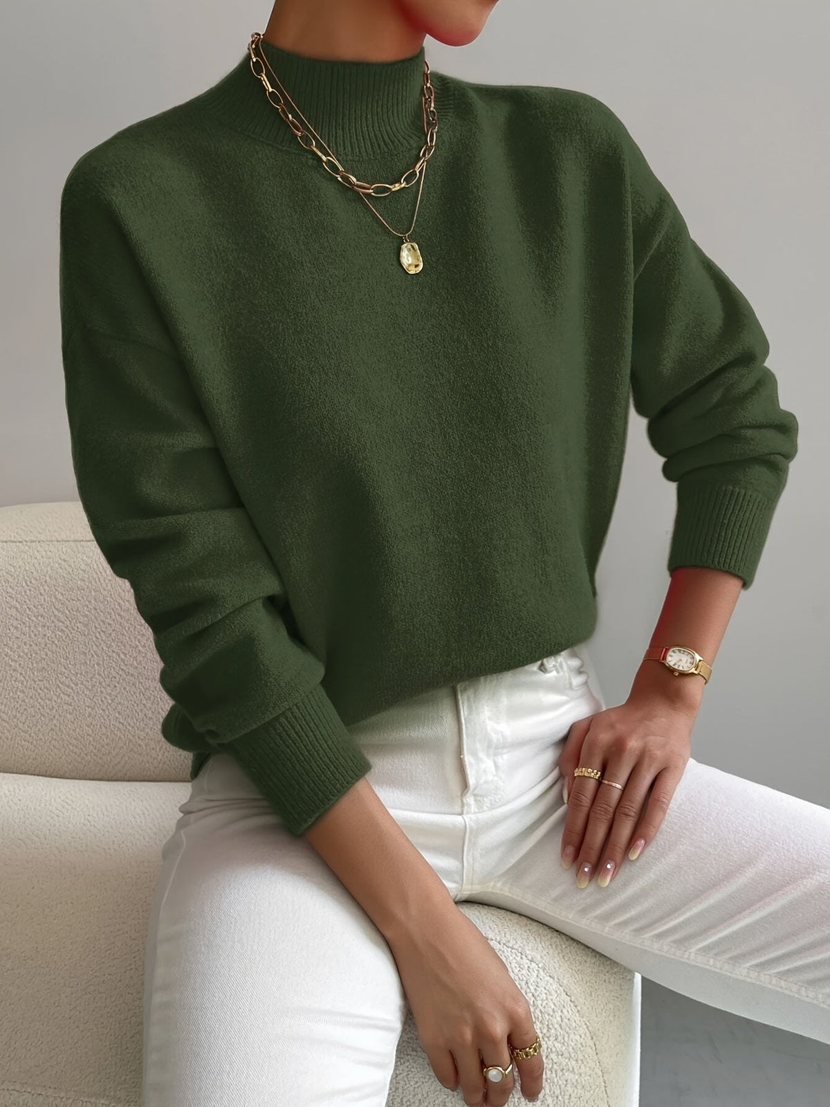Margot Mock Turtleneck Sweater Black 8