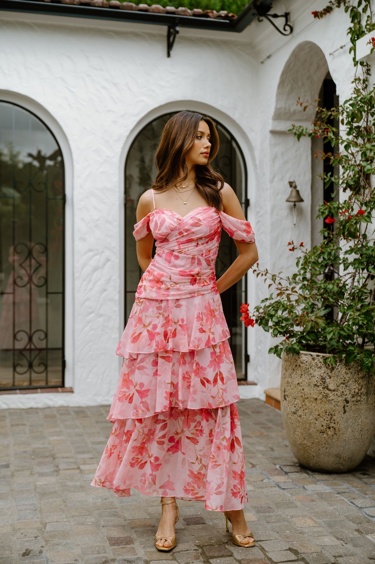 Jenna Floral Maxi Dress Pink 1