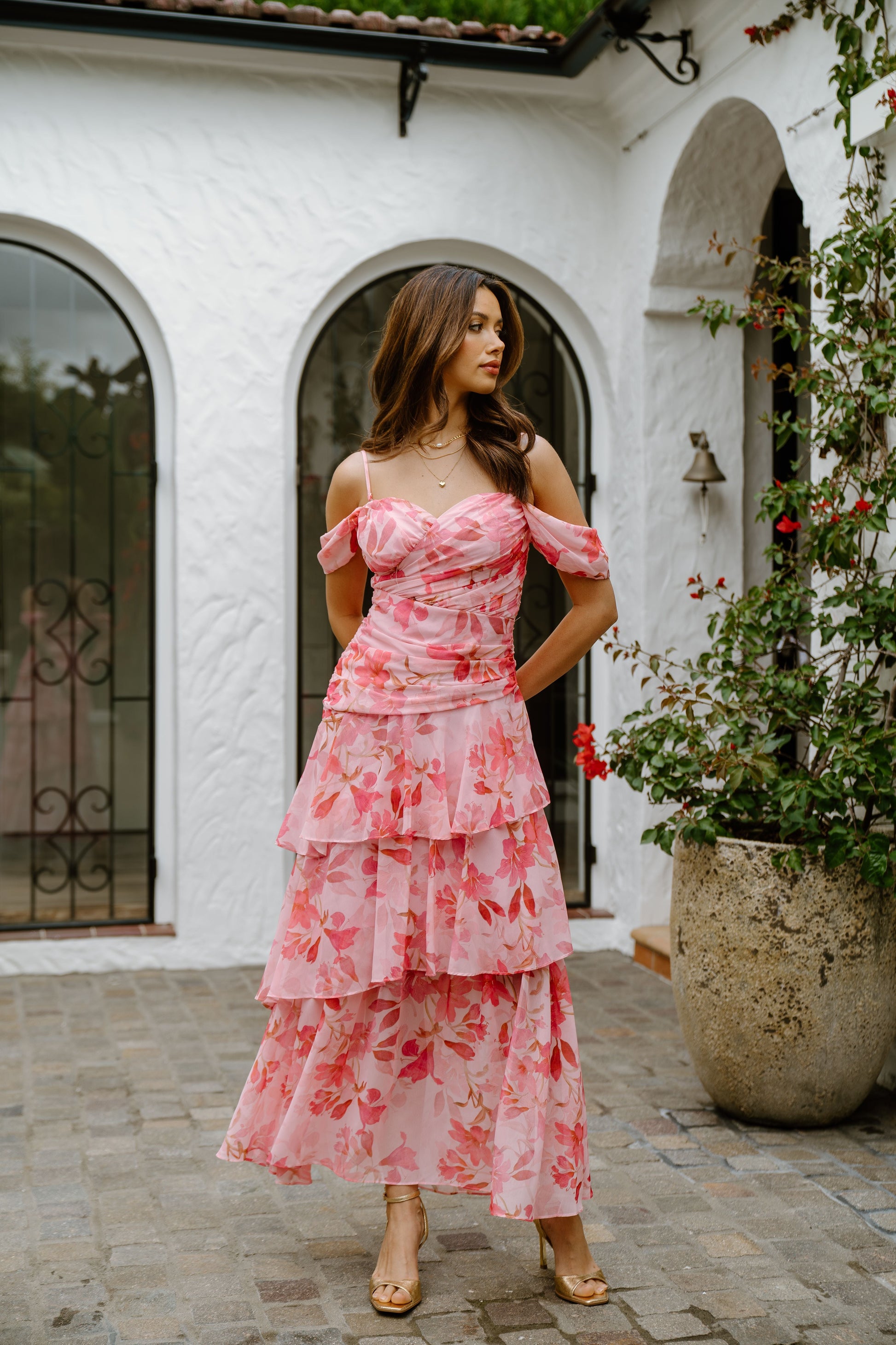 Jenna Floral Maxi Dress Pink 1