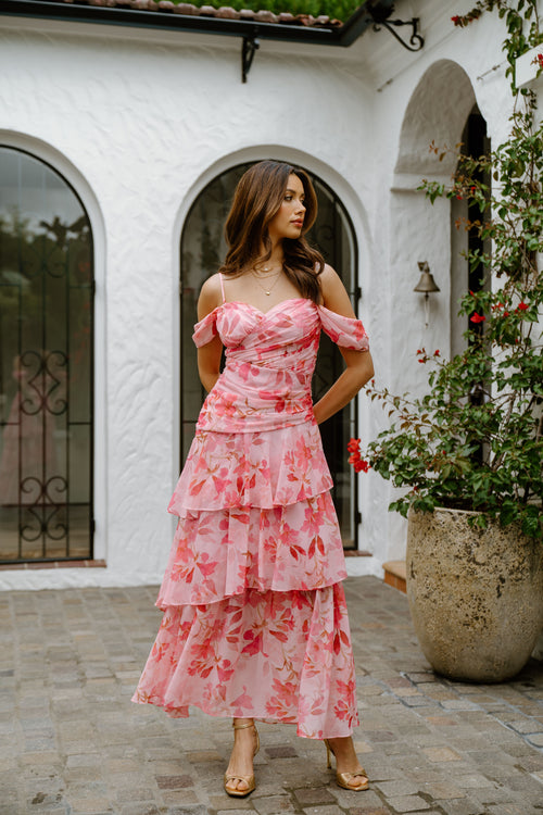 Jenna Floral Maxi Dress Pink 1