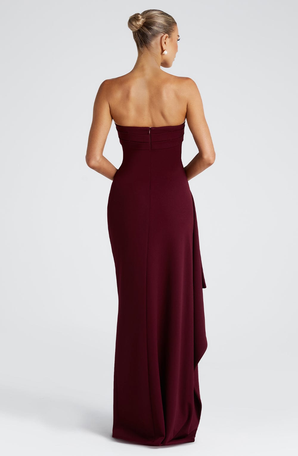Zafira Satin Maxi Dress Cherry Lacquer 3