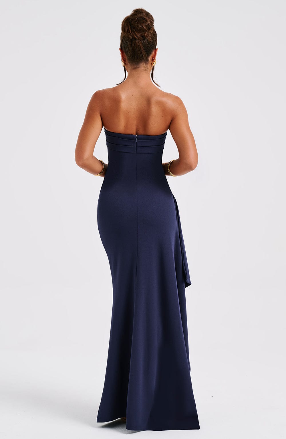 Zafira Satin Maxi Dress Navy 5